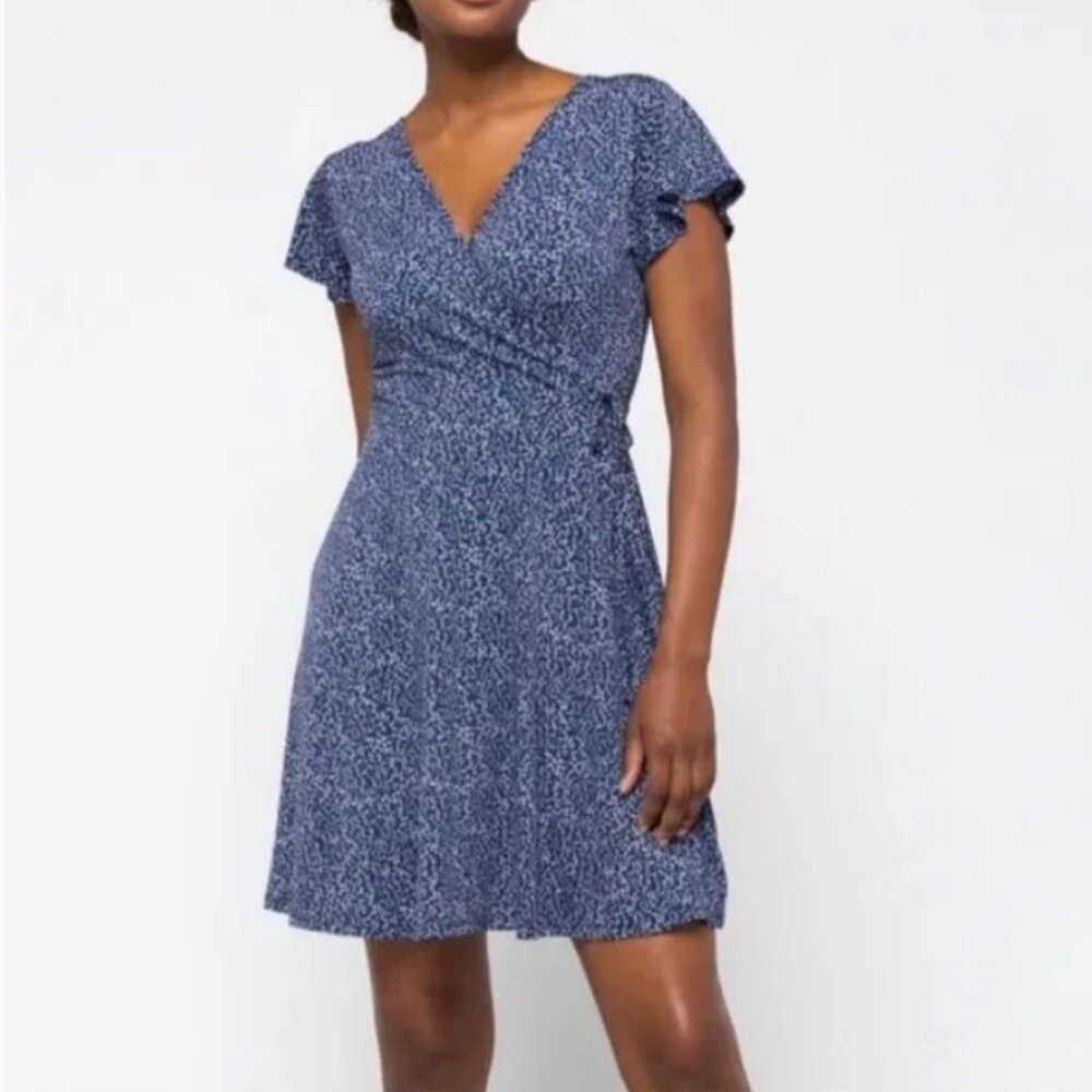 Stitch Fix Kaileigh Kaela Faux Wrap Knit Dress Blue Navy - M